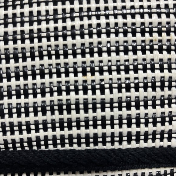 Stella & Dot Black White Crosshatch Woven Clutch 11" x 7" Magnetic Closure Purse - Picture 5 of 8